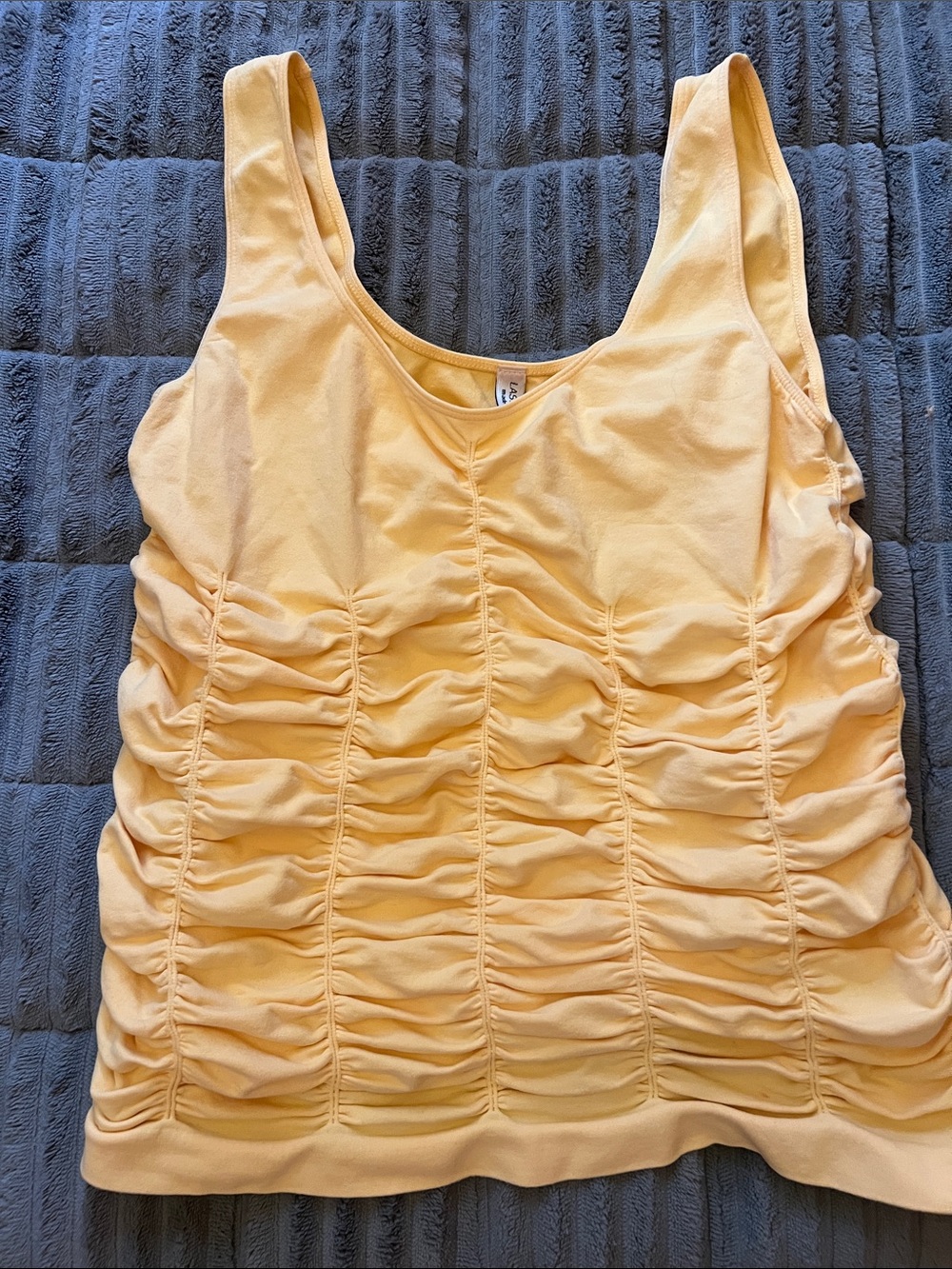 Last Tango Yellow Ruched Tank Top